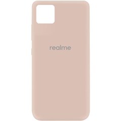 Чехол для Realme C11 Silicone Full с закрытым низом и микрофиброй Розовый / Pink Sand