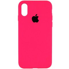 Чехол silicone case for iPhone X/XS с микрофиброй и закрытым низом Barbie pink