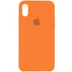 Чехол silicone case for iPhone XR с микрофиброй и закрытым низом Papaya