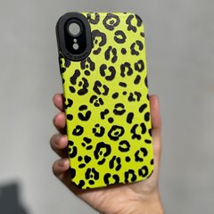 Чехол для iPhone XR Rubbed Print Silicone Green leopard