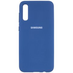 Чехол для Samsung Galaxy A50 / A50s / A30s Silicone Full синий c закрытым низом и микрофиброю