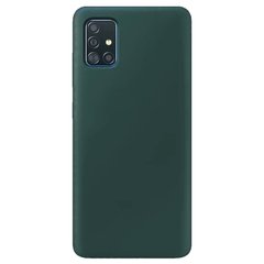 Чохол для Samsung Galaxy A51 (A515) Silicone Full темно - зелений з закритим низом і мікрофіброю