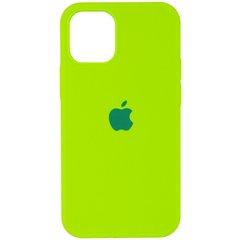 Чехол Silicone Case Full Protective (AA) для Apple iPhone 12 mini (5.4") (Салатовый / Neon Green)