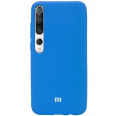 Чехол для Xiaomi Mi 10 / Mi 10 Pro Silicone Full Голубой с закрытым низом и микрофиброй