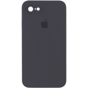 Чохол для iPhone 6 / 6s Silicone Full camera закритий низ + захист камери Сірий / Dark Gray квадратні борти