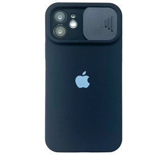 Чохол для iPhone 11 Silicone with Logo hide camera + шторка на камеру Black