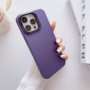 Чехол для iPhone 14 TPU Camera Stand Mat + Стекло на камеру Purple