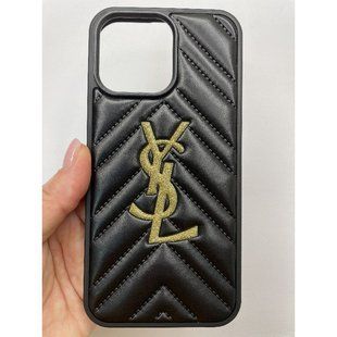 Чохол для Iphone 16 Pro  Leather YSL Black