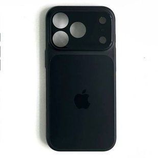 Чехол для Iphone 16 Pro Max Стеклянный матовый ( дизайн 17 серии) + стекло на камеру Syndee AG Glass MagSafe Case Black