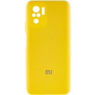 Чехол Silicone Cover Full Camera (AA) для Xiaomi Redmi Note 10 / Note 10s Желтый / Yellow