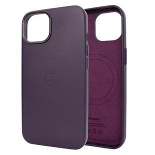 Кожаный чехол Leather Case with MagSafe для Apple iPhone 13 Pro Бордовый / Dark Cherry