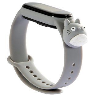 Силіконовий ремінець Cartoon Face для Xiaomi Mi Band 5 (Сірий / Тоторо)