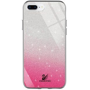TPU + Glass чохол Swarovski для Apple iPhone 7 plus / 8 plus (5.5 ") (Малиновий)