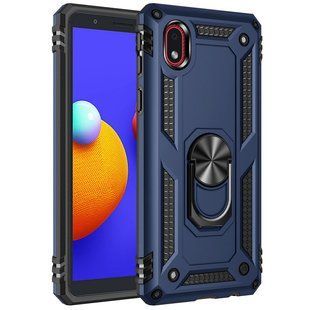 Ударопрочный чехол Serge Ring for Magnet для Samsung Galaxy M01 Core / A01 Core (Темно-синий)  Противоударный, бронированный