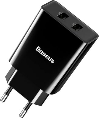 Адаптер сетевой BASEUS Speed Mini QC Dual U Quick Charger |2USB, 2A, 10,5W| Черный