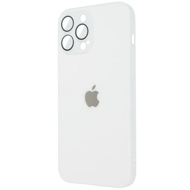 Чехол для Iphone 13 Стеклянный матовый + стекло на камеру TPU+Glass Sapphire matte case Silver