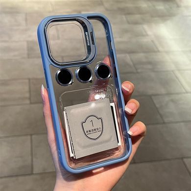 Чехол с подставкой для iPhone 14 Pro Max Lens Shield + стекла на камеру Blue