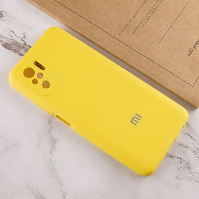 Чехол Silicone Cover Full Camera (AA) для Xiaomi Redmi Note 10 / Note 10s Желтый / Yellow
