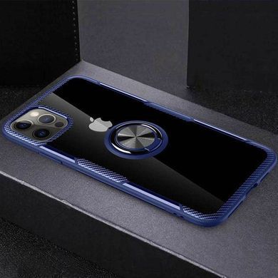 TPU + PC чохол Deen CrystalRing for Magnet (opp) для Apple iPhone 12 Pro / 12 (6.1 "") Безбарвний / Синій