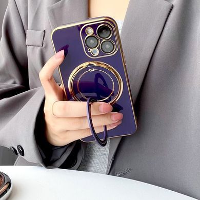 Чохол для iPhone 15 Pro Max Glitter Holder Case Magsafe з кільцем підставкою + скло на камеру