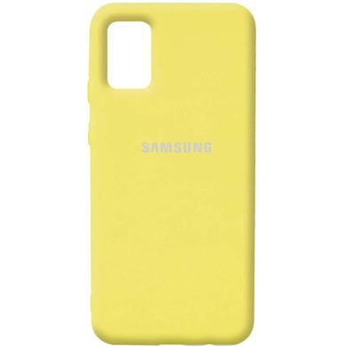 Чехол для Samsung A02s Silicone Full с закрытым низом и микрофиброй Желтый / Yellow