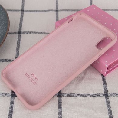 Чехол для Apple iPhone XR (6.1"") Silicone Case Full с микрофиброй и закрытым низом Розовый / Pink Sand