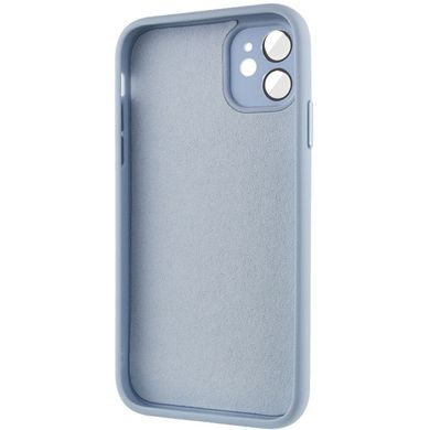 Чехол для iPhone 11 Стеклянный матовый + стекло на камеру с микрофиброй TPU+Glass Sapphire Midnight Blue