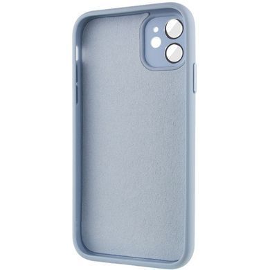 Чохол для iPhone 11 Скляний матовий + скло на камеру з мікрофіброю TPU+Glass Sapphire Midnight Blue