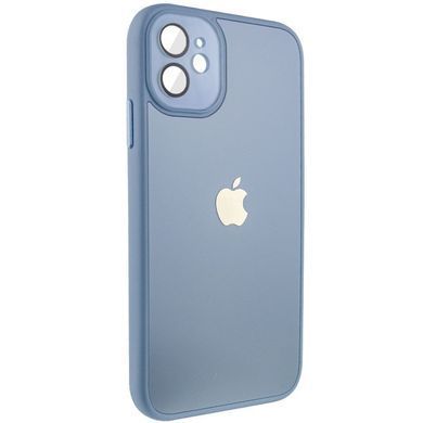 Чохол для iPhone 11 Скляний матовий + скло на камеру з мікрофіброю TPU+Glass Sapphire Midnight Blue