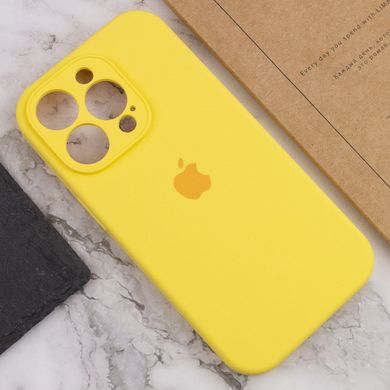 Чохол для Apple iPhone 13 Pro Silicone Full camera закритий низ + захист камери / Жовтий / Yellow