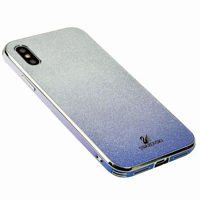 Чехол для iPhone X / Xs Swaro glass серебристо-синий