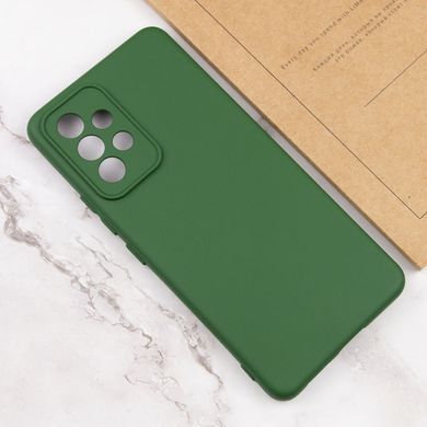 Чехол для Samsung Galaxy A53 5G Silicone Full camera закрытый низ + защита камеры Зеленый / Dark green
