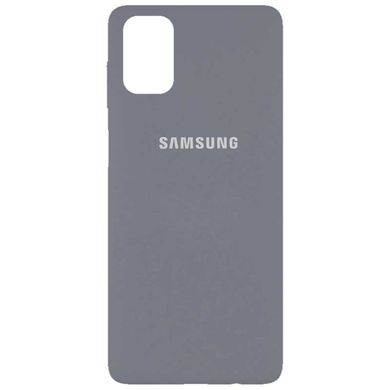 Чохол для Samsung Galaxy M51 Silicone Full Сірий / Lavender Gray з закритим низом і мікрофіброю