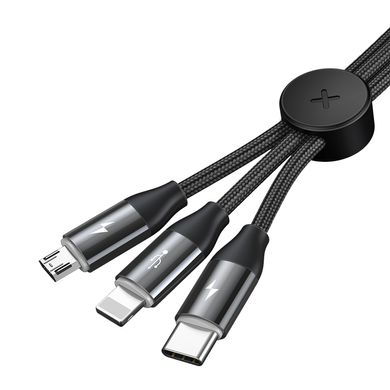 Кабель BASEUS Combo Micro USB/Lightning/Type-C Car Co-sharing |1M, 3.5A| (CAMLT-FX01) Black, Black