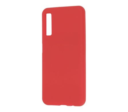 Чехол для Samsung Galaxy A7 2018 (A750) Silicone Full красный c закрытым низом и микрофиброю