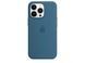 Чехол для Apple Iphone 13 Pro Max Silicone case Original 1:1 full with Magsafe Синий / Blue Jay