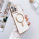 Чохол для iPhone 11 Pro Max Gold Plating with Magsafe + скло на камеру White