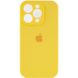 Чехол для Apple iPhone 13 Pro Silicone Full camera закрытый низ + защита камеры / Желтый / Yellow