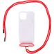 Чехол TPU Crossbody Transparent для Apple iPhone 12 Pro Max (6.7"") Красный (Ремешок через плечо)