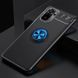 TPU чехол Deen ColorRing под магнитный держатель (opp) для Xiaomi Redmi Note 10 / Note 10s Черный / Синий