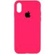 Чехол silicone case for iPhone X/XS с микрофиброй и закрытым низом Barbie pink