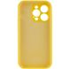 Чехол для Apple iPhone 13 Pro Silicone Full camera закрытый низ + защита камеры / Желтый / Yellow
