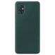 Чехол для Samsung Galaxy A51 (A515) Silicone Full темно - зеленый с закрытым низом и микрофиброй