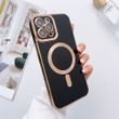 Чехол для iPhone 14 Pro Max Gold Plating with Magsafe + стекло на камеру Black