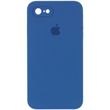 Чехол для iPhone 6/6s Silicone Full camera закрытый низ + защита камеры Синий / Navy blue квадратные борты