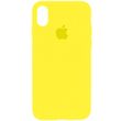 Чехол silicone case for iPhone X/XS с микрофиброй и закрытым низом Neon Yellow