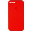 Чехол для Apple iPhone 7 plus / 8 plus Silicone Full camera закрытый низ + защита камеры (Красный / Red) квадратные борты