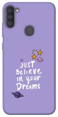 Чехол для Samsung Galaxy A11 PandaPrint Just believe in your Dreams надписи
