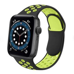 Силиконовый ремешок Sport Nike+ для Apple watch 42mm / 44mm (black/green)