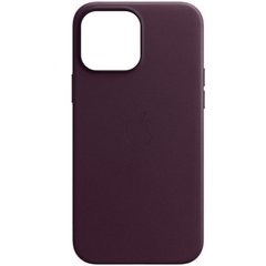 Шкіряний чохол Leather Case (AAA) для Apple iPhone 13 Pro Max Бордовий / Dark Cherry